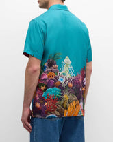 SCOTCH AND SODA Placement Print Tencel Shirt at Gravity NYC